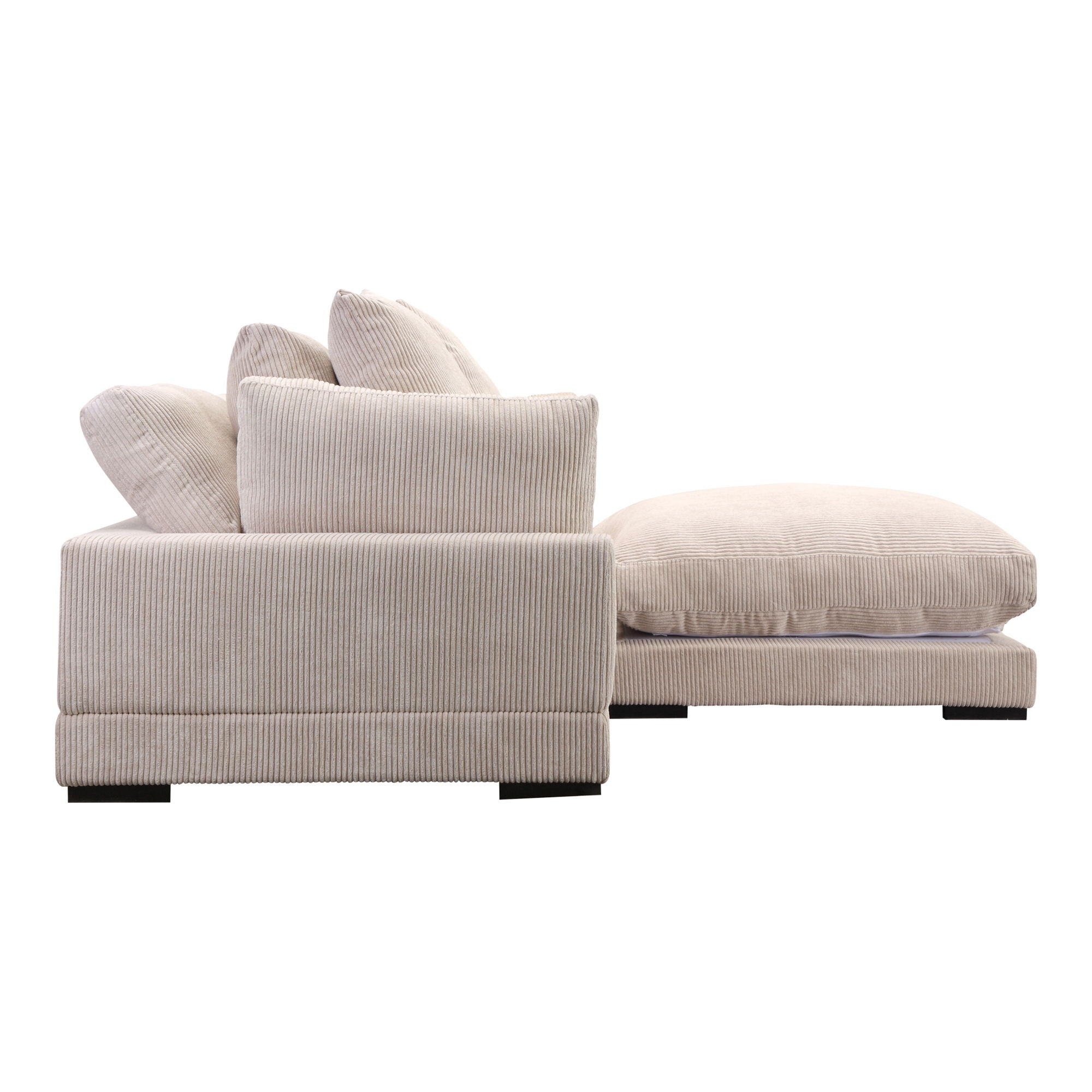 Tumble White Corduroy Modular Sectional