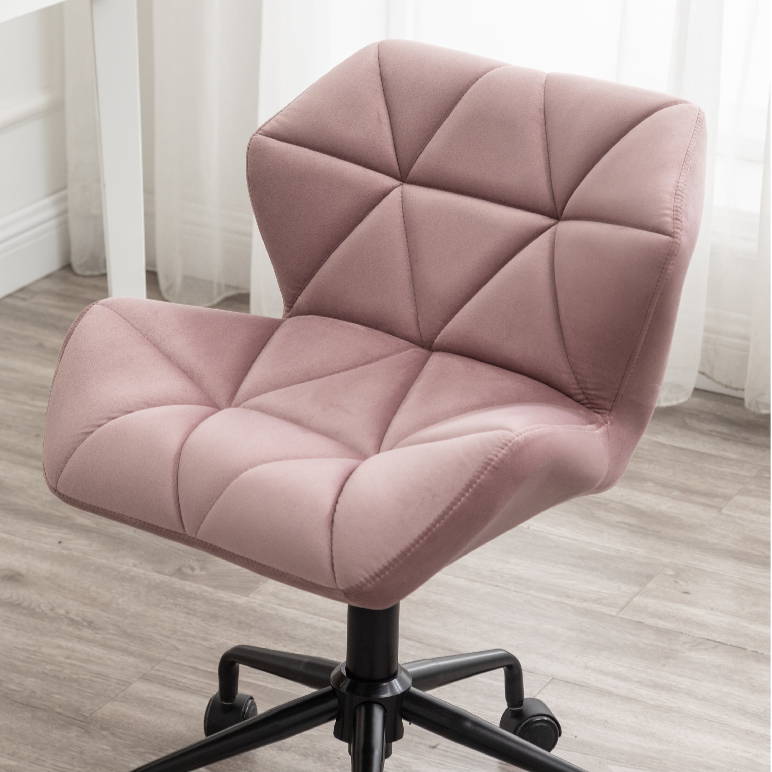 Eldon Diamond Tufted Adjustable Swivel Office Chair- Mauve