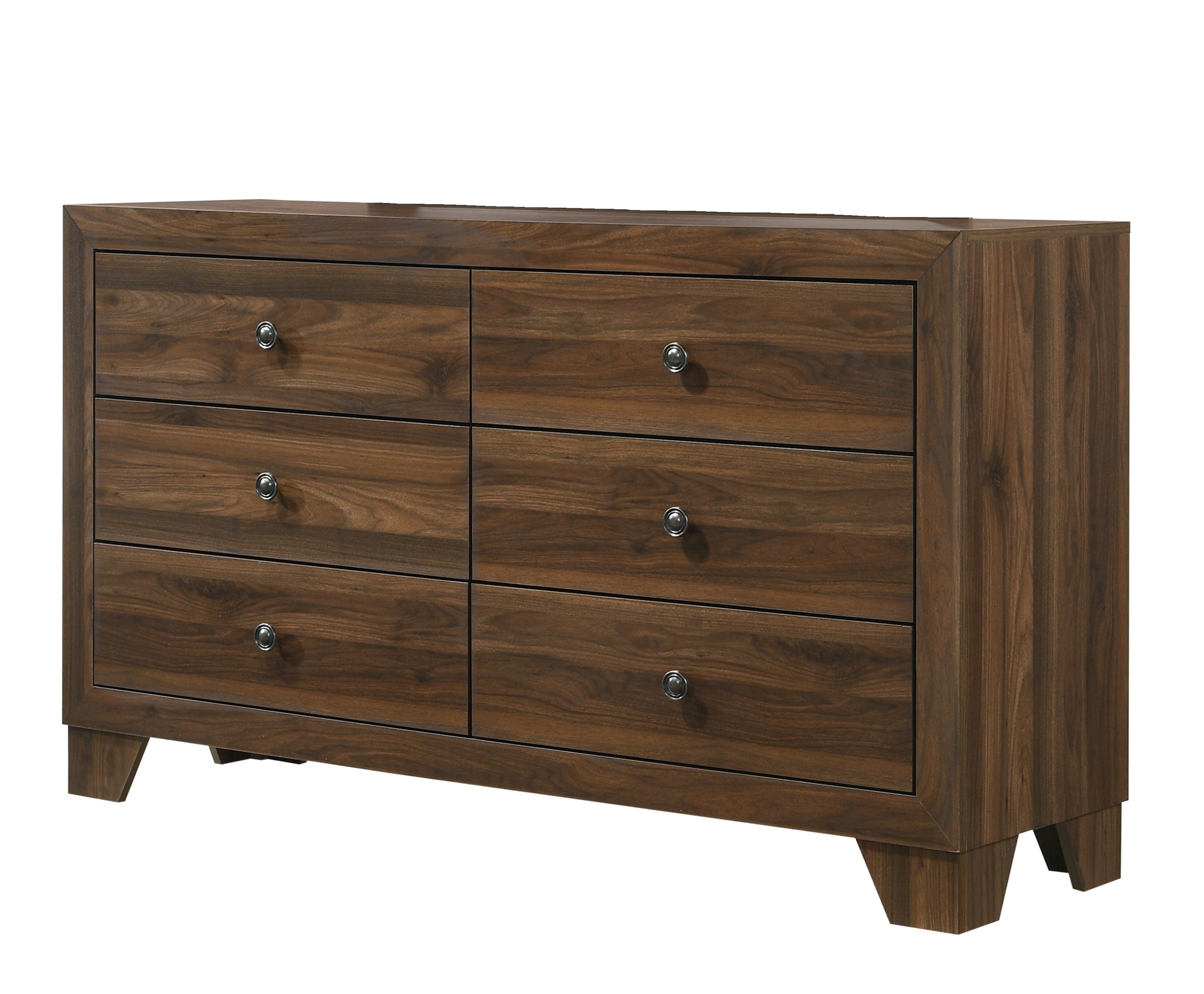 Contemporary 6-Drawer Rustic Brown Cherry Dresser