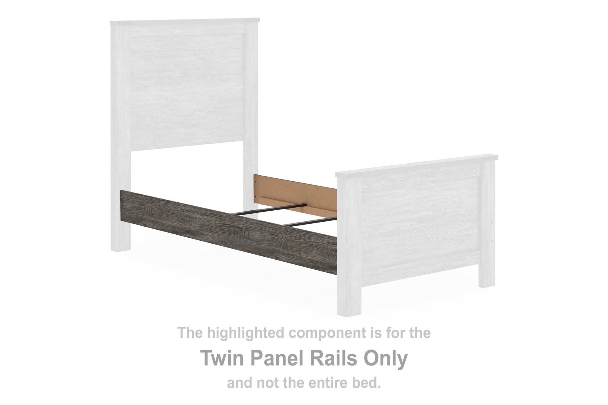 Gray twin panel rails with white end panels