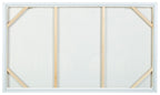 Unfinished-style frame for wall art with pale backing and cross braces