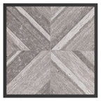 Gray square tabletop insert with geometric woodgrain pattern