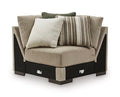 Linenhause Wedge armchair with beige upholstered seat and striped back cushion