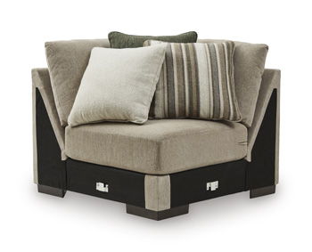 Linenhause Wedge armchair with beige upholstered seat and striped back cushion