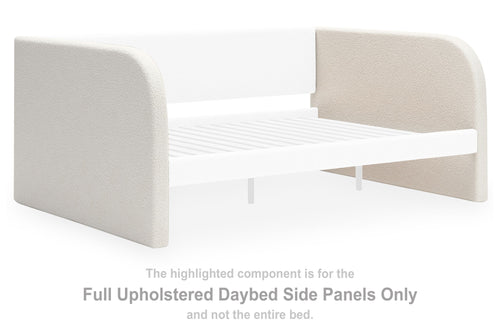 White upholstered daybed side panel pair with rounded corners