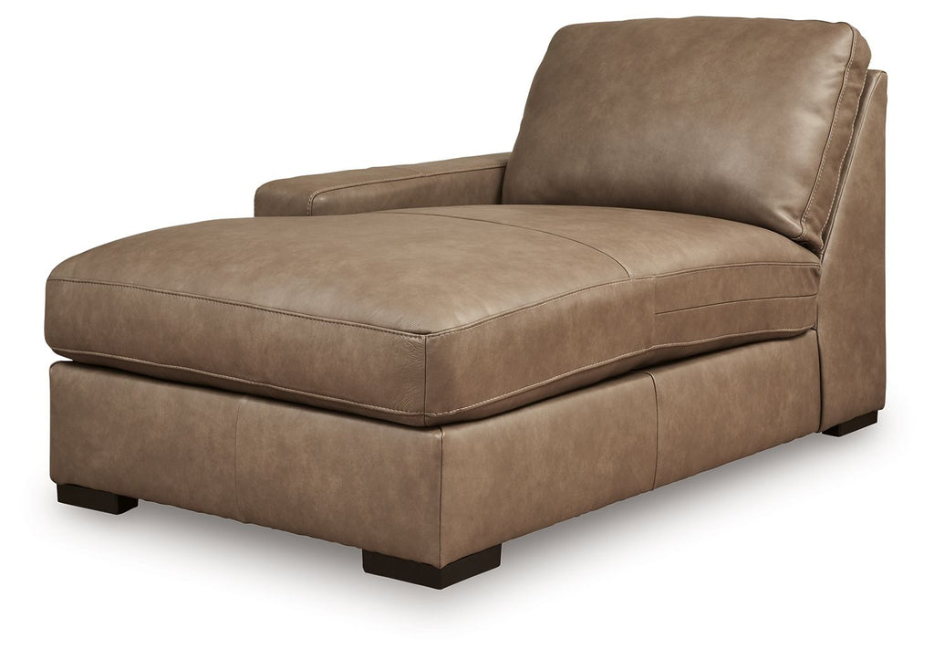 Upholstered corner chaise with chaise seat and backrest, sahara brown fabric