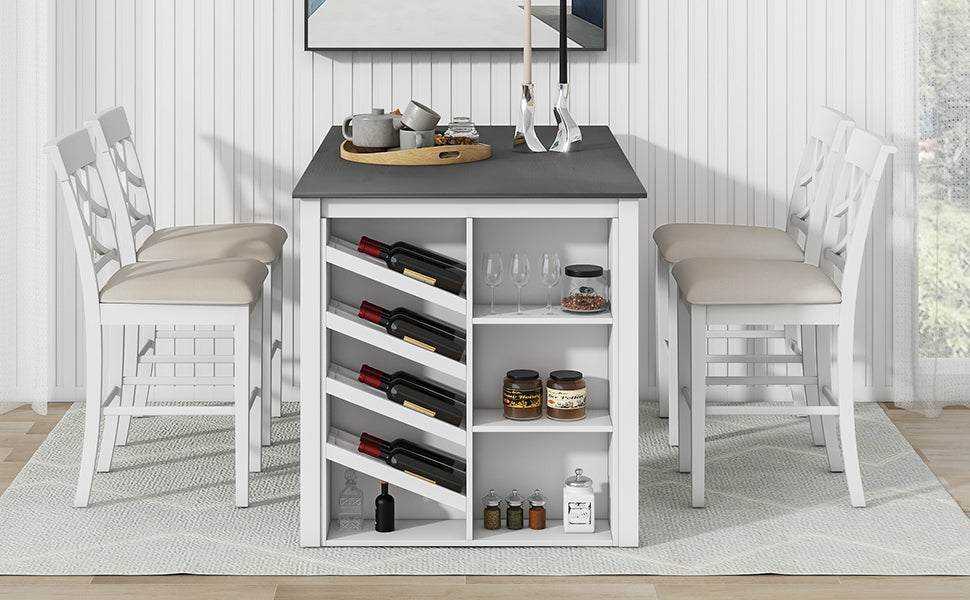 5-Piece Counter Height Dining Set - White
