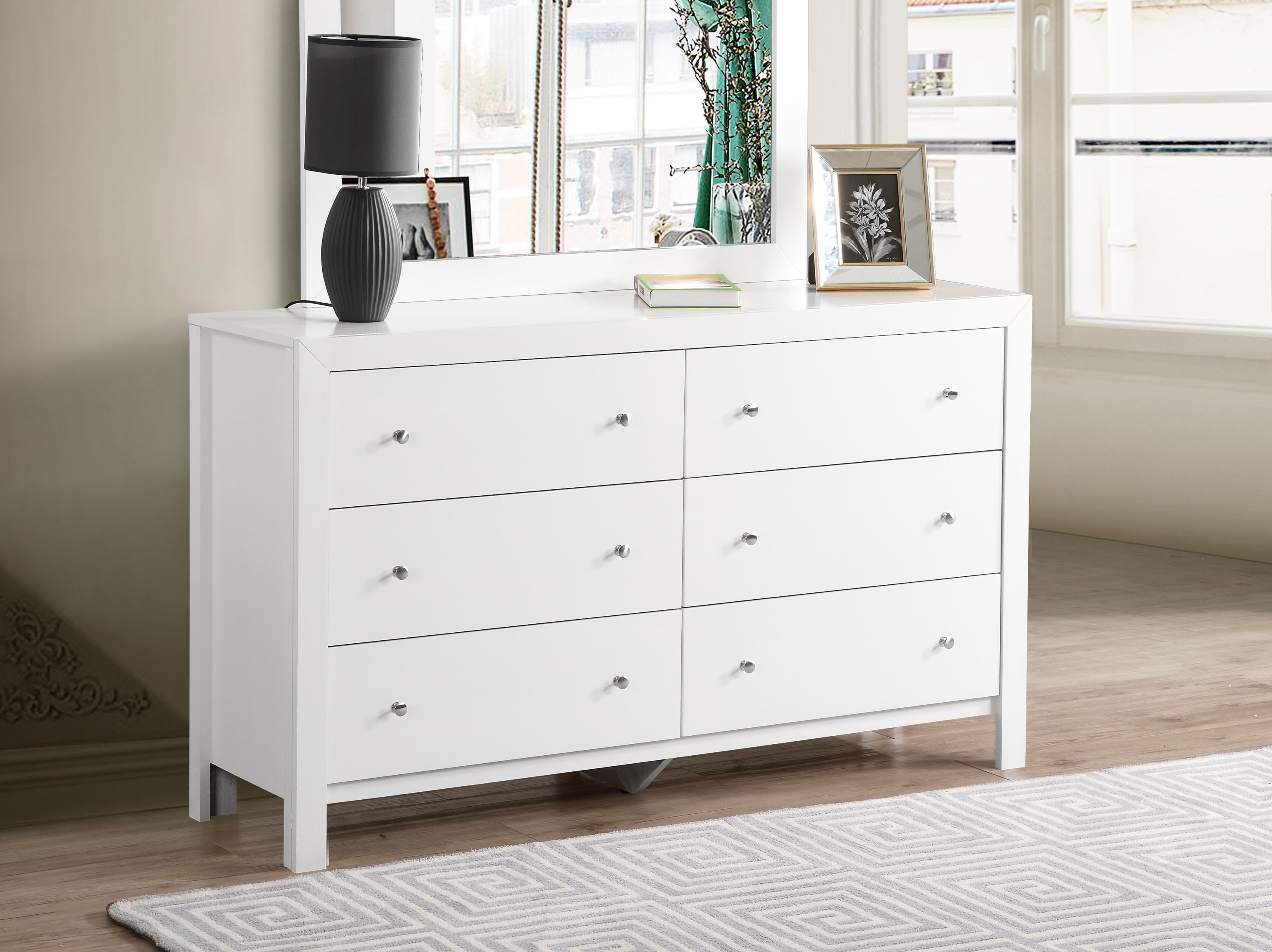 Elegant White Transitional Dresser