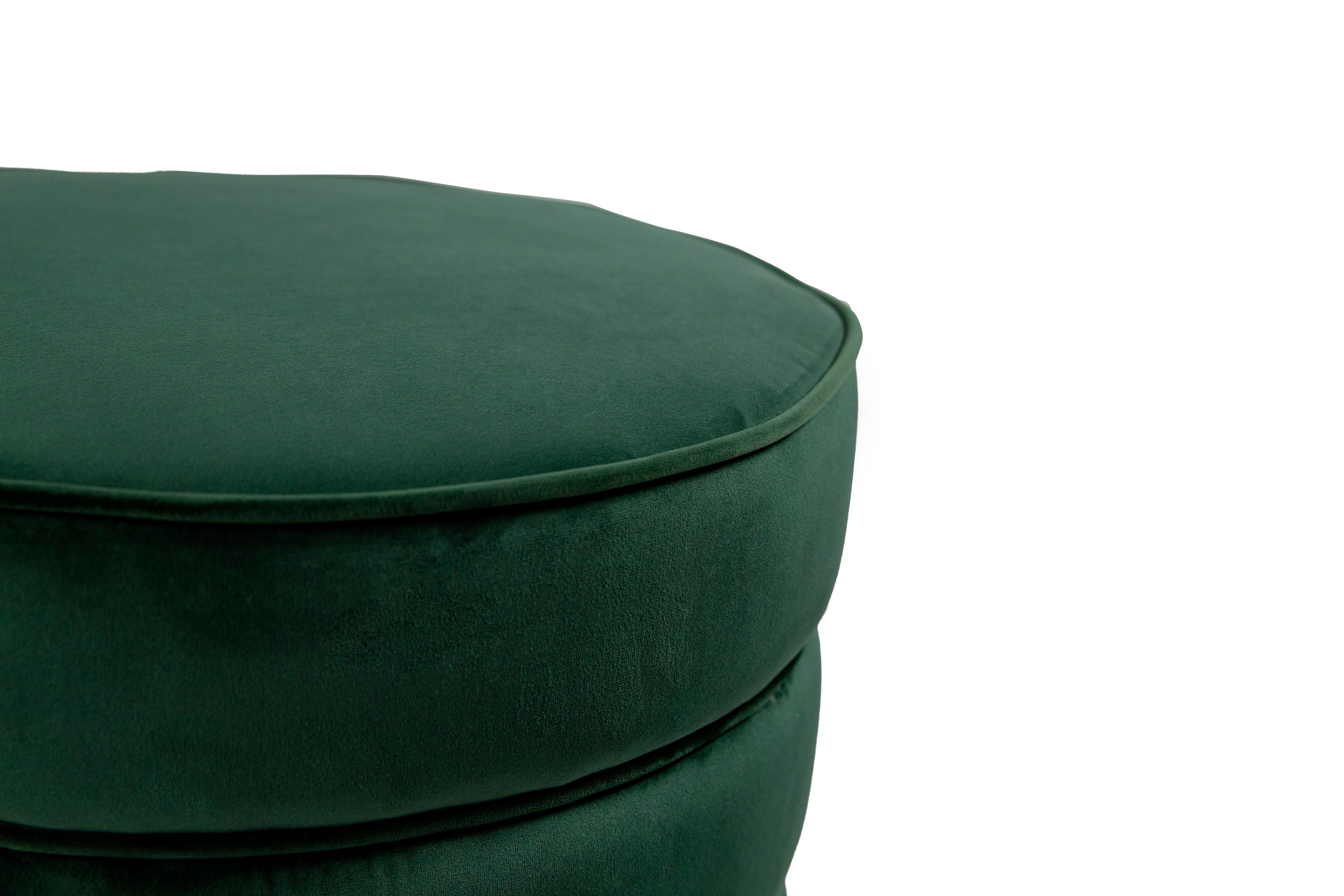 18.5'' Tall Stainless Steel Upholstered Ottoman - Green