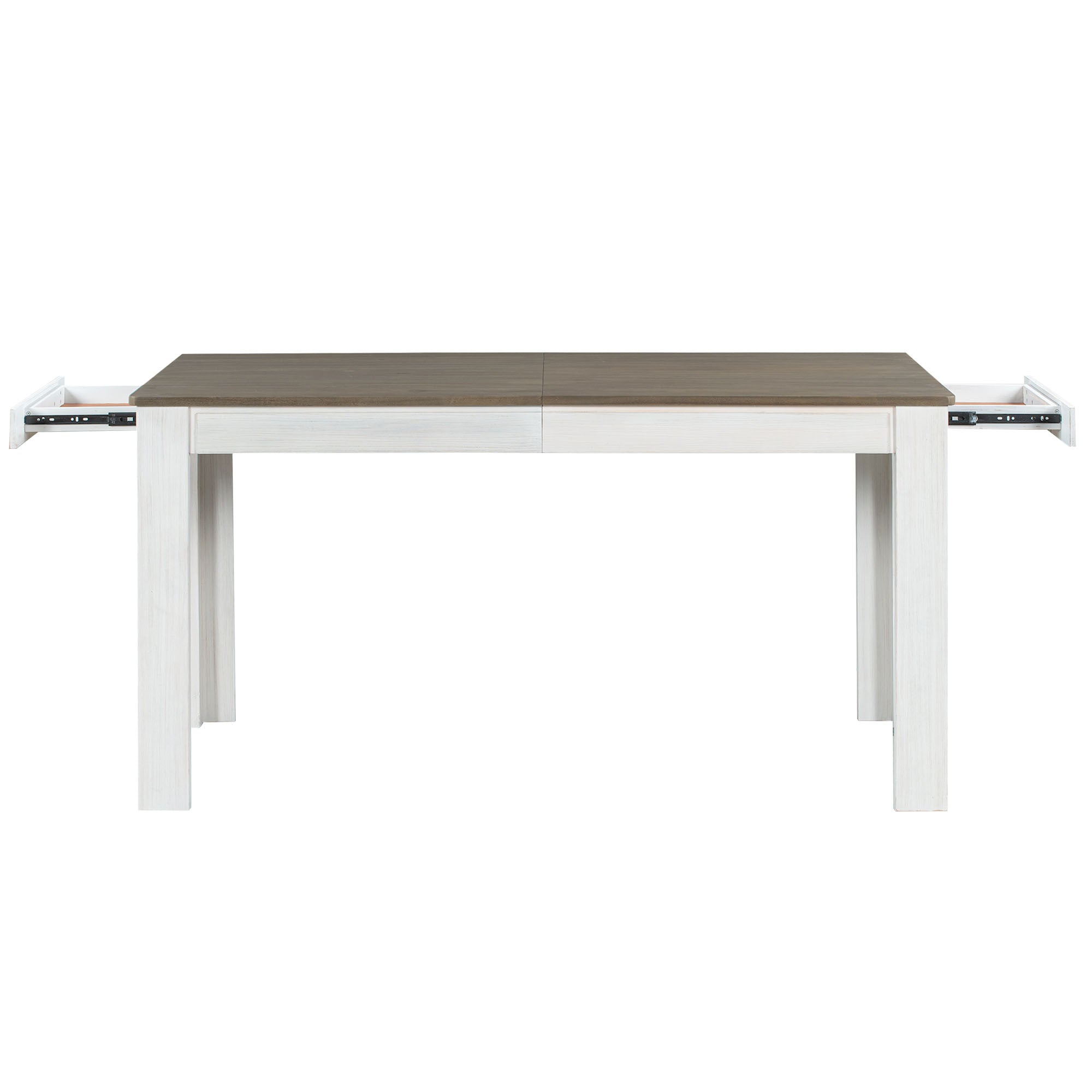 7-Pc. Extendable Dining Table Set w/ Chairs (Brown+White)