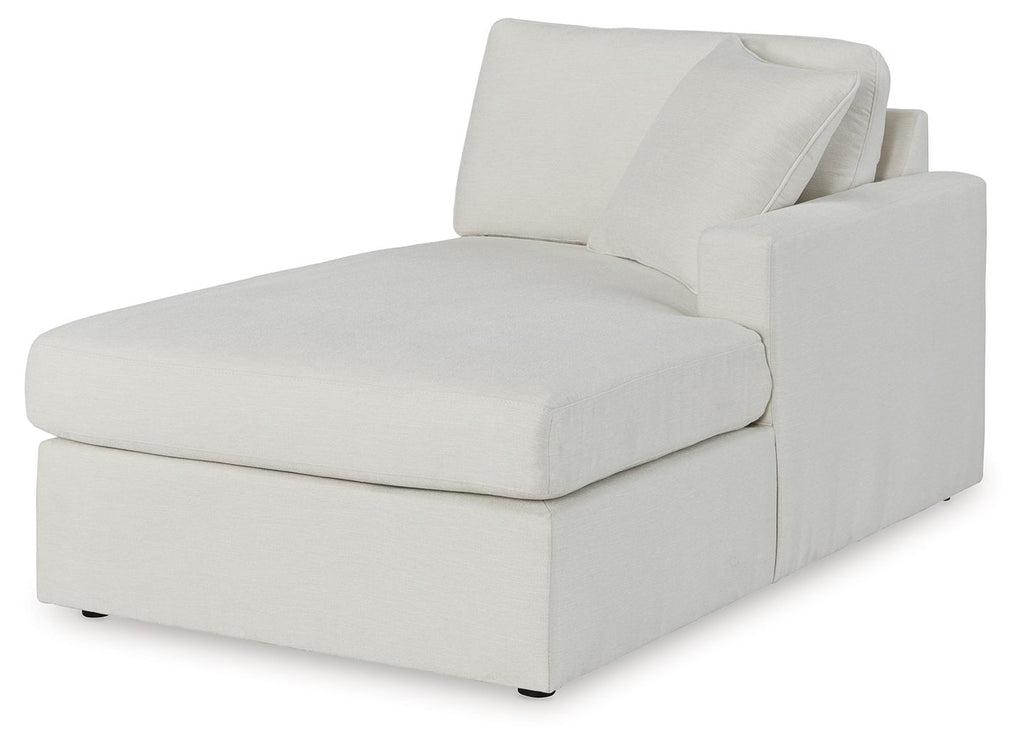 Raf corner chaise in oyster fabric with wide seat and deep backrest