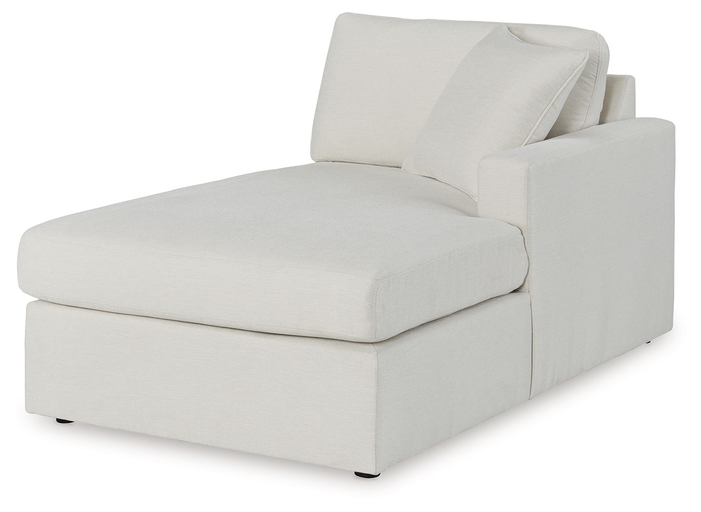 Raf corner chaise in oyster fabric with wide seat and deep backrest