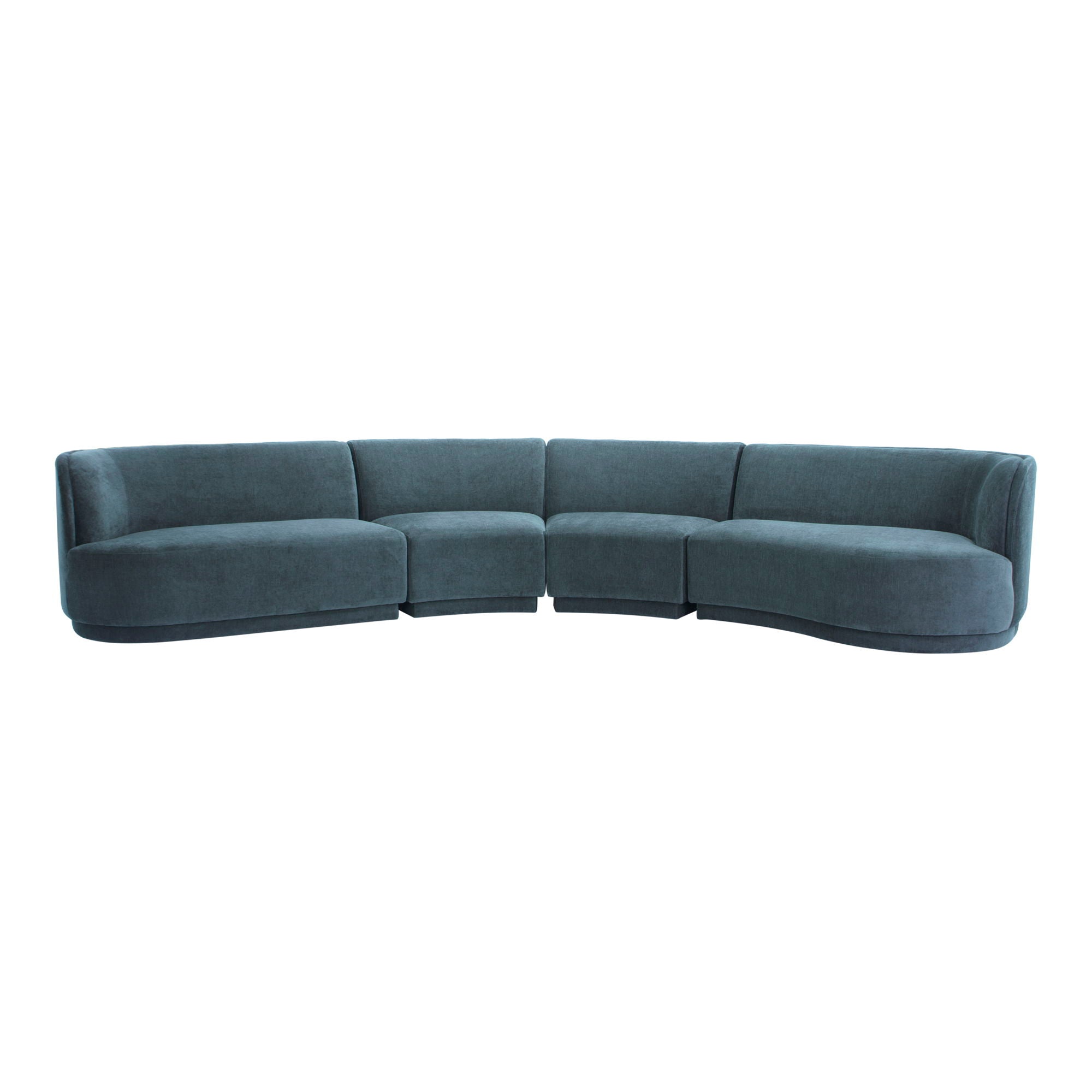 Yoon - Eclipse Modular Sectional Right-Facing Chaise - Blue-Stationary Sectionals-American Furniture Outlet