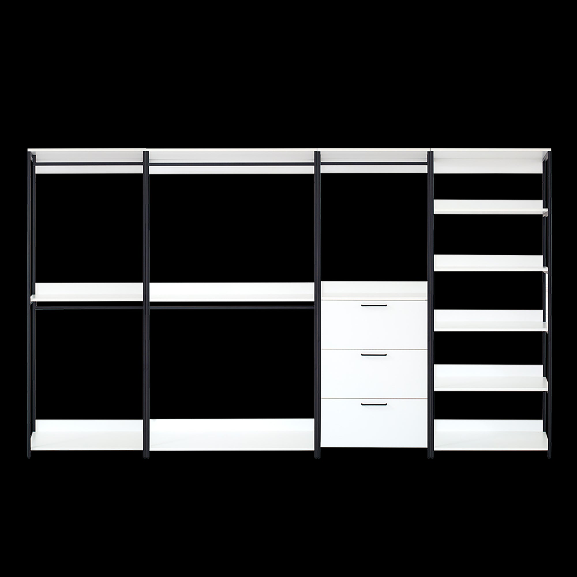 Fiona 4-Tower Freestanding Walk-in Closet System, White, 143in