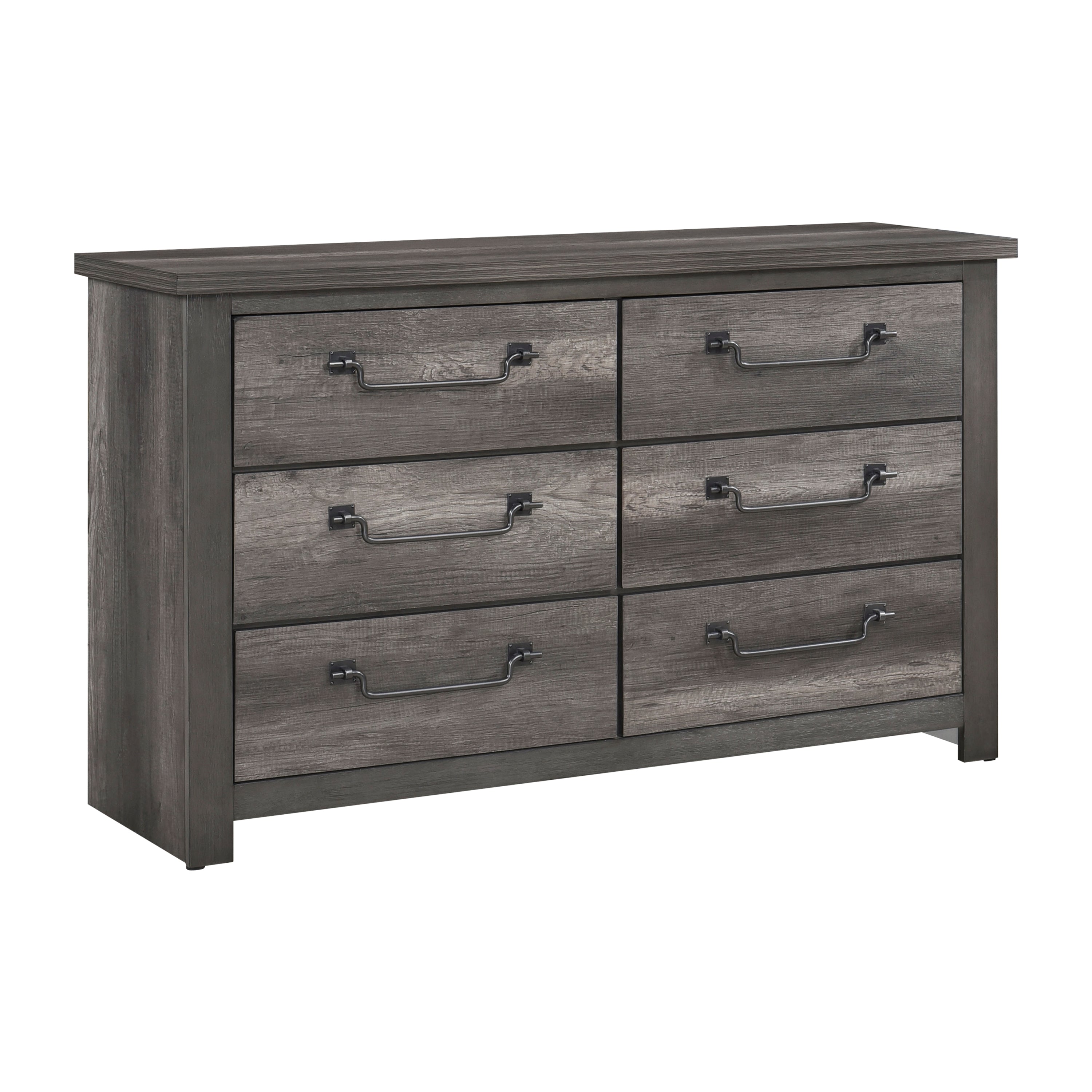 Traditional Gray Finish 6-Drawer Storage Dresser