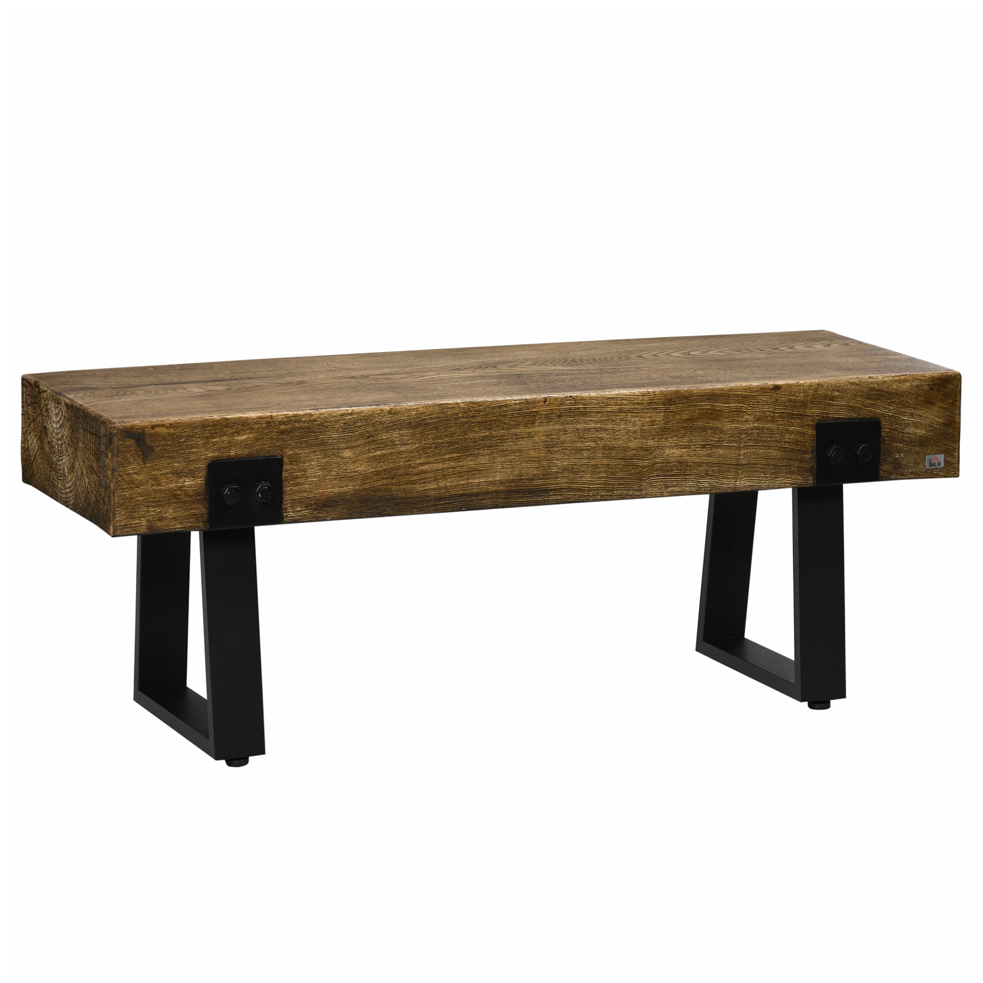 Rustic Garden & Entryway Bench with Metal Legs - Indoor/Outdoor