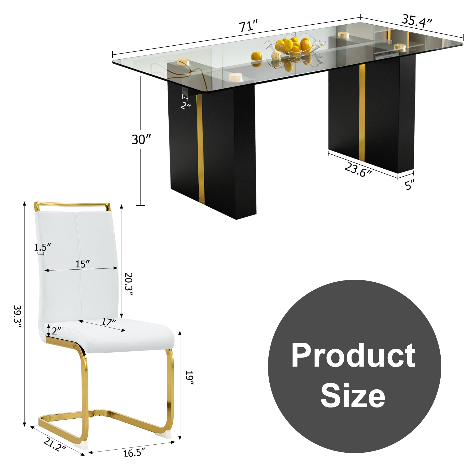 Modern Glass Dining Table Set (6-8 Chairs)