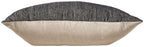 Striped pillow cover with dark top and beige bottom, square