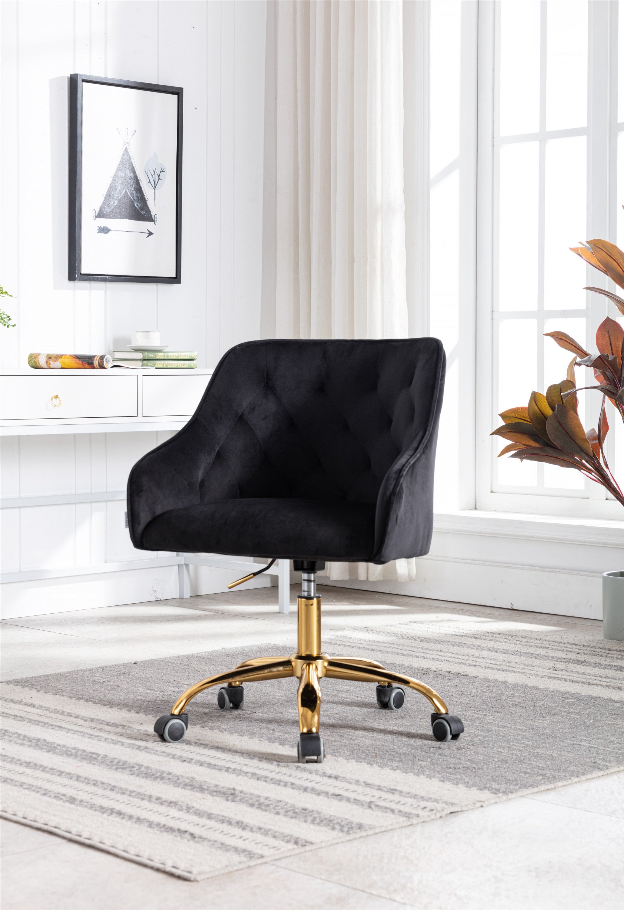 Velvet Swivel Home Office Desk Chair