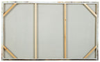 Wall art canvas backing with wood frame and triangular support braces