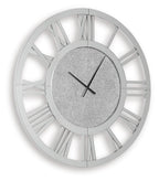 Reinport wall clock, mirror ring with Roman numerals and gray center, black hour/minute hands