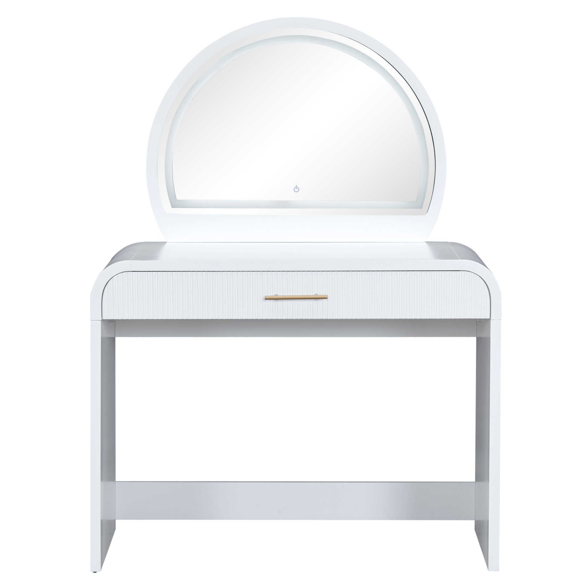 39" Vanity Table with Lighted Mirror & Drawer | White-American Furniture Outlet