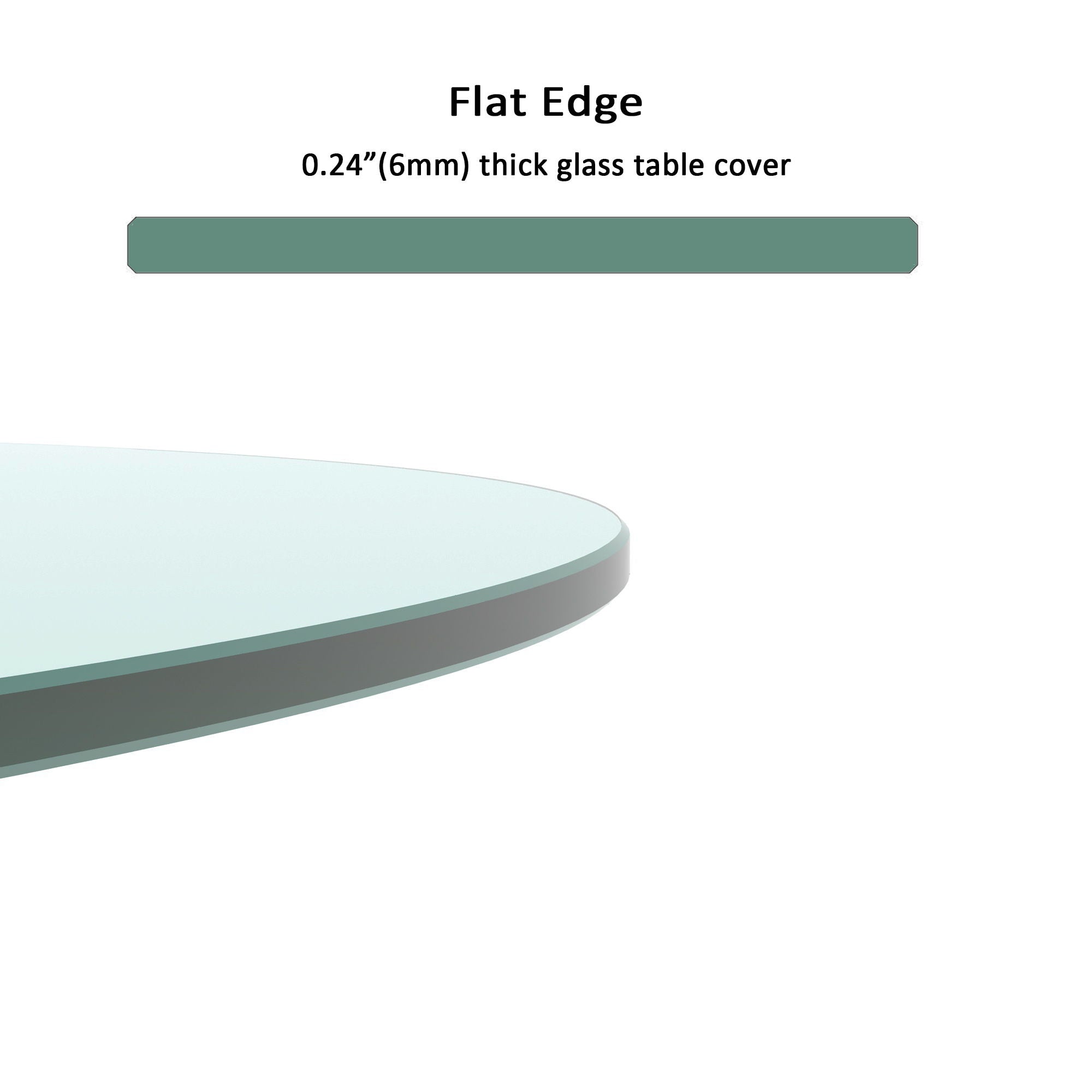 20" Round Tempered Glass Table Top Clear Glass 1 / 4" Thick Flat Polished Edge