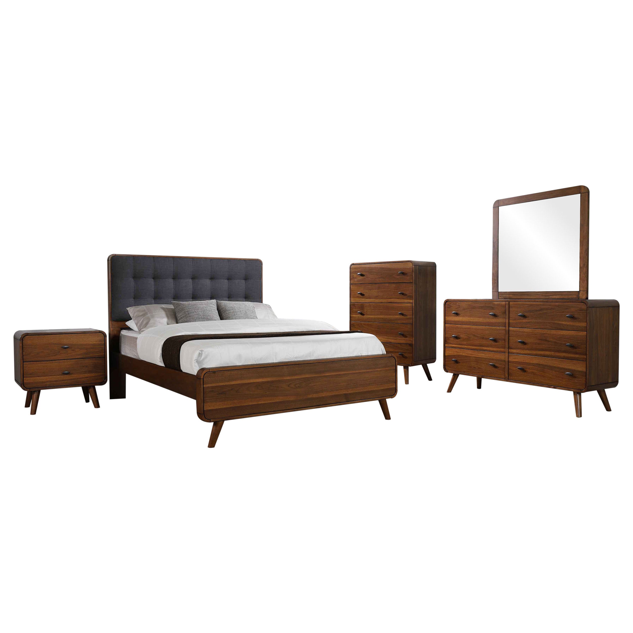 Roxbury Dark Walnut Queen Bedroom Set 5-Pc Furniture
