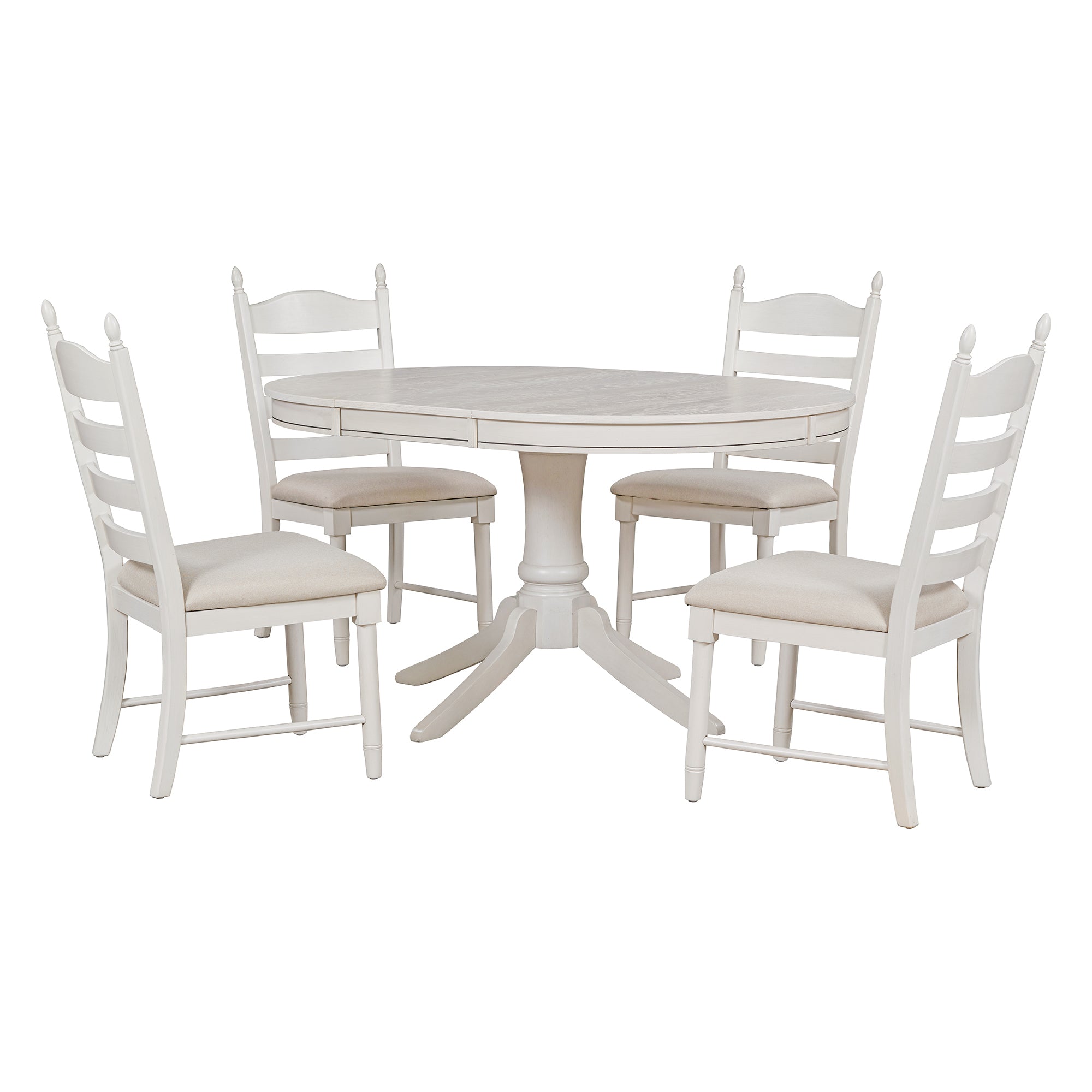 5-Pc Retro Extendable Dining Set, Antique White