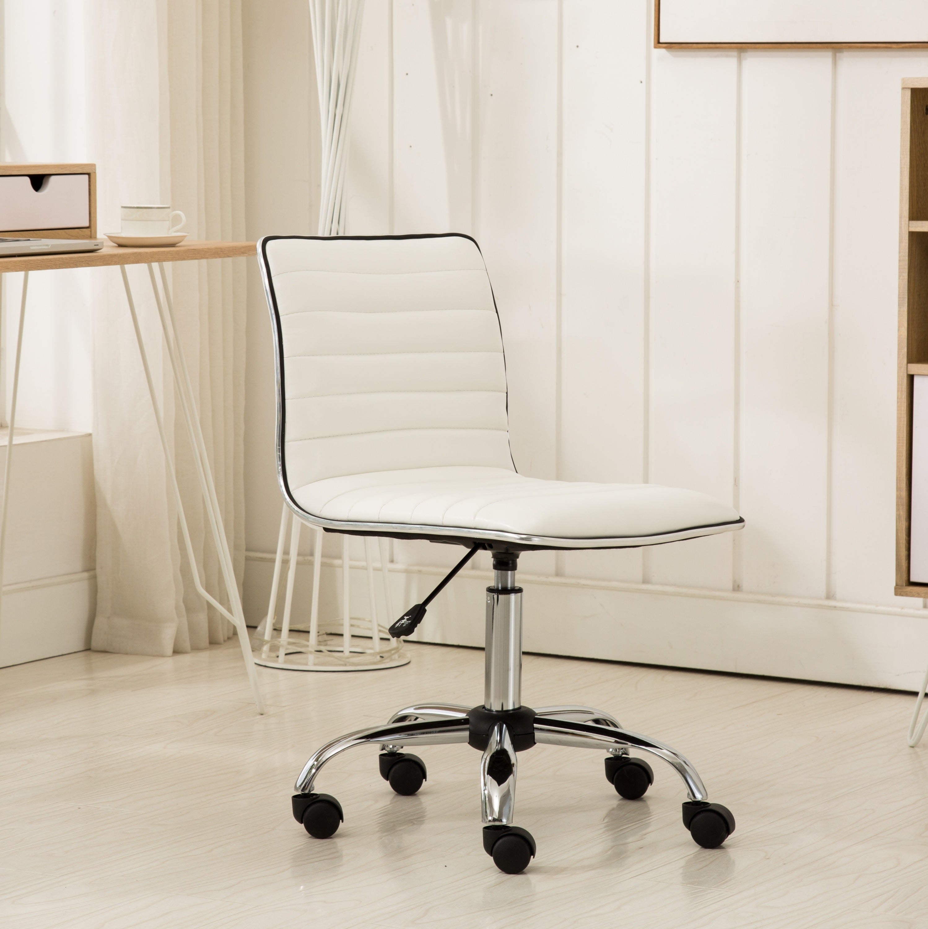 Fremo Chromel Adjustable Air Lift Office Chair- White