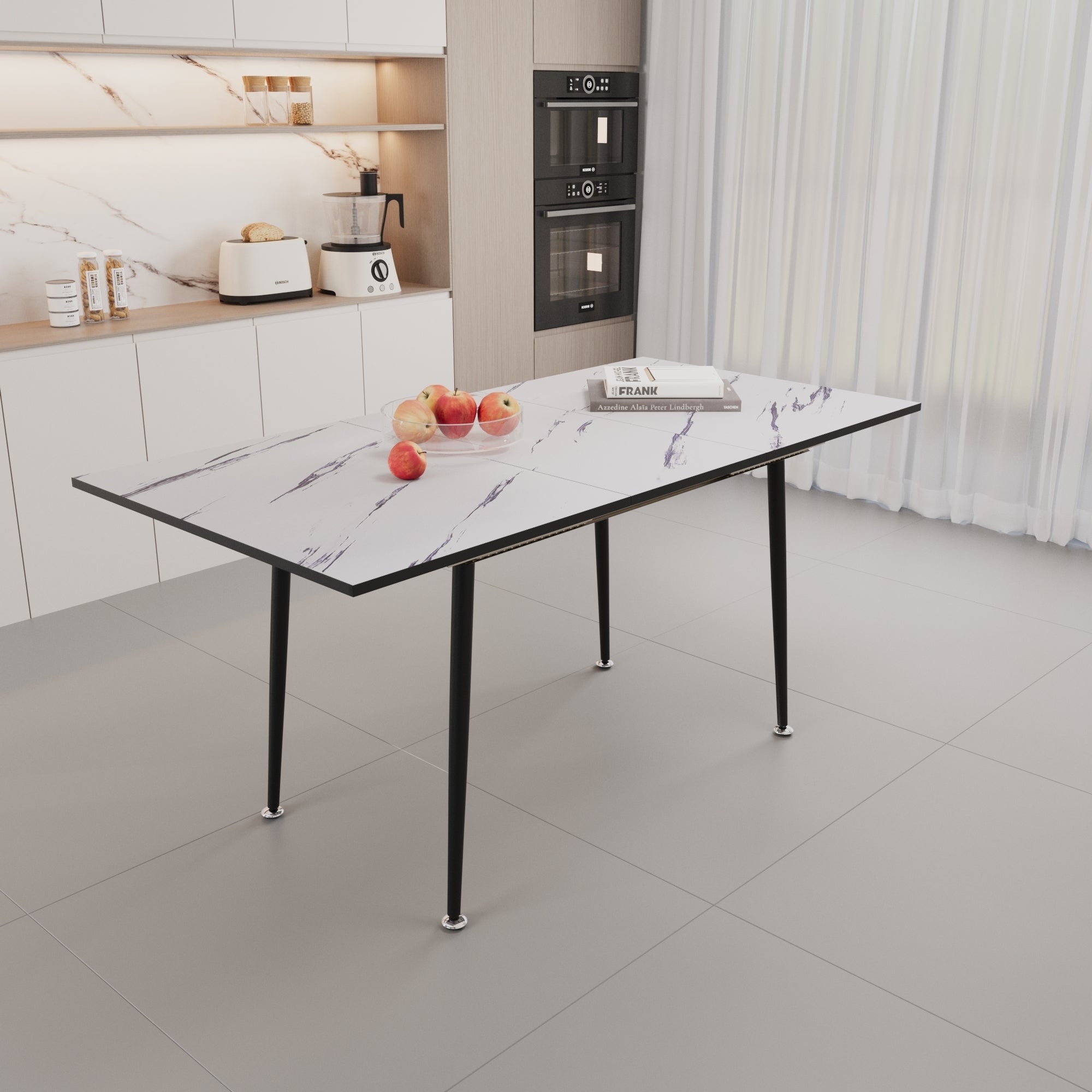 47"-63" Extendable Dining Table Set for 2-6 People
