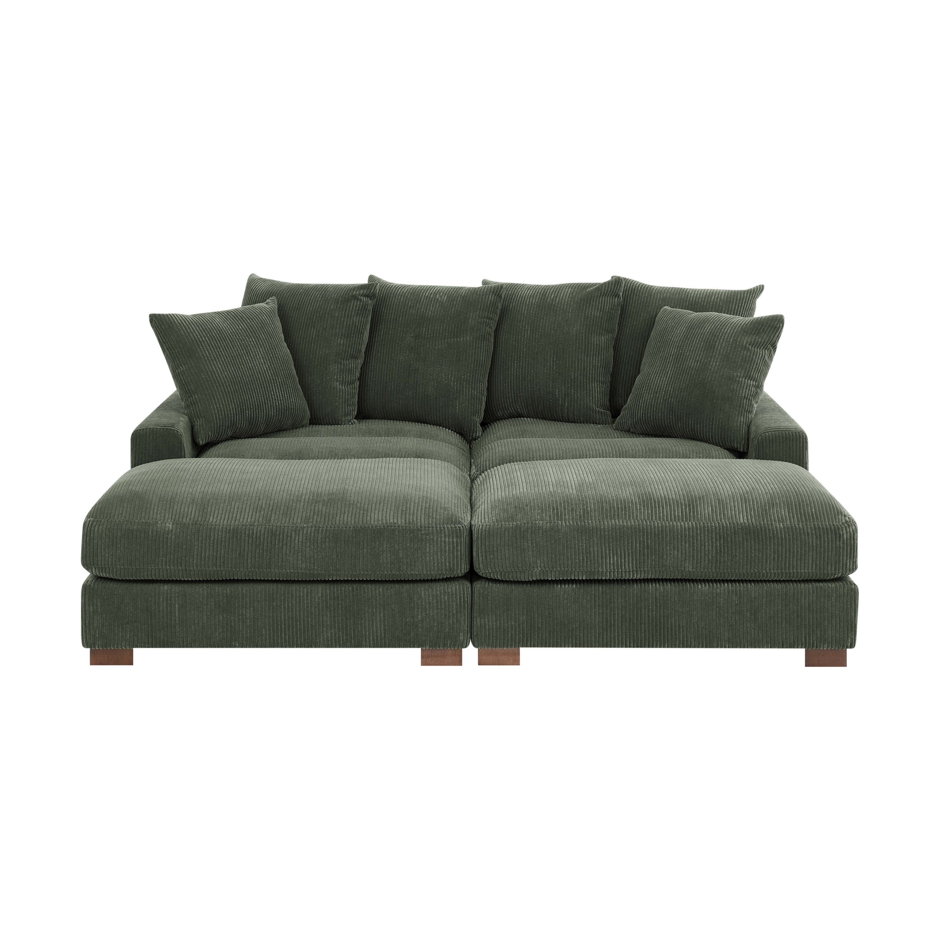 Sage 86" Corduroy Sofa: Upholstered Comfort, Solid Wood Legs