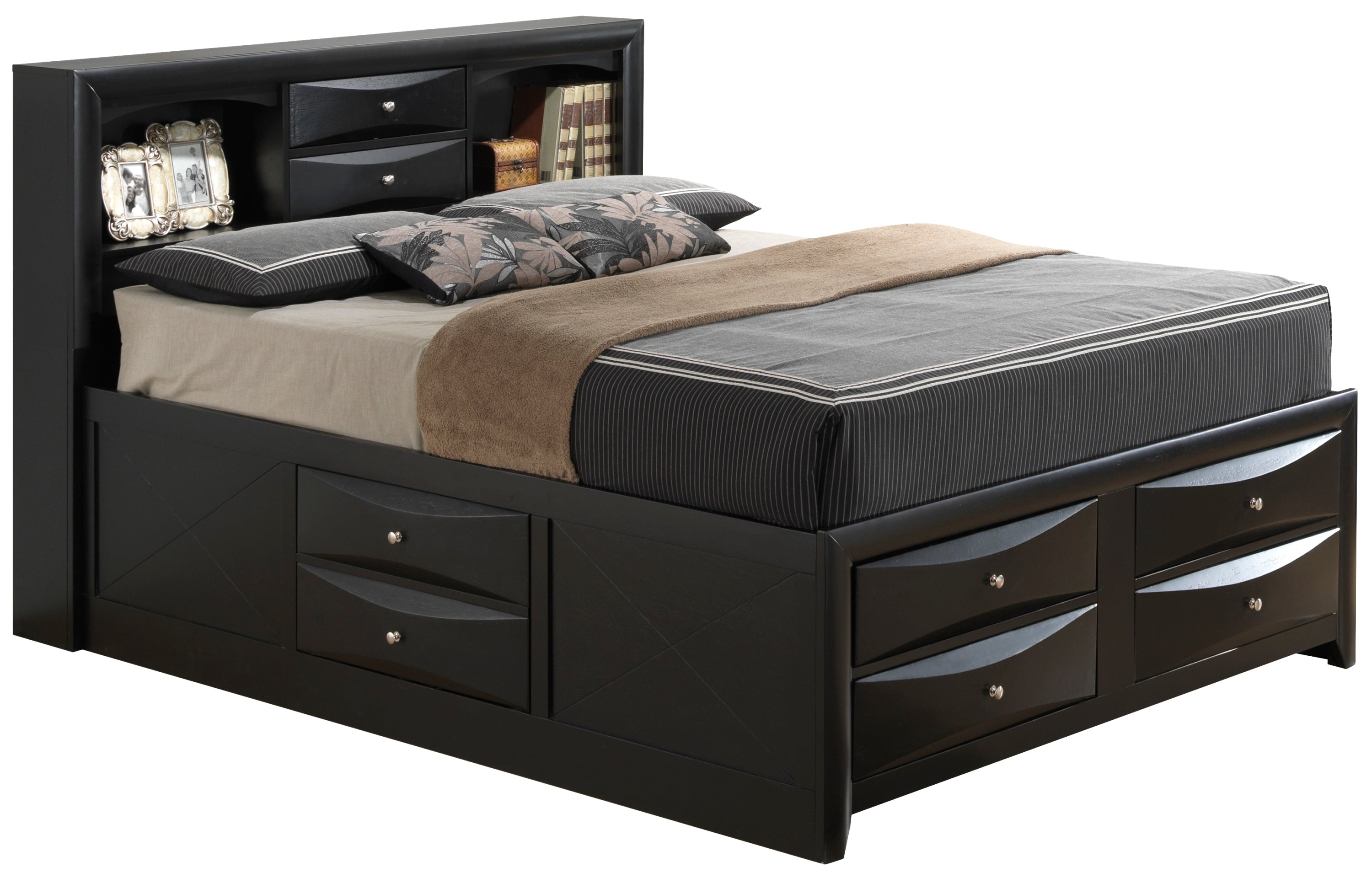 Modern Black Queen Storage Bed - Stylish Design