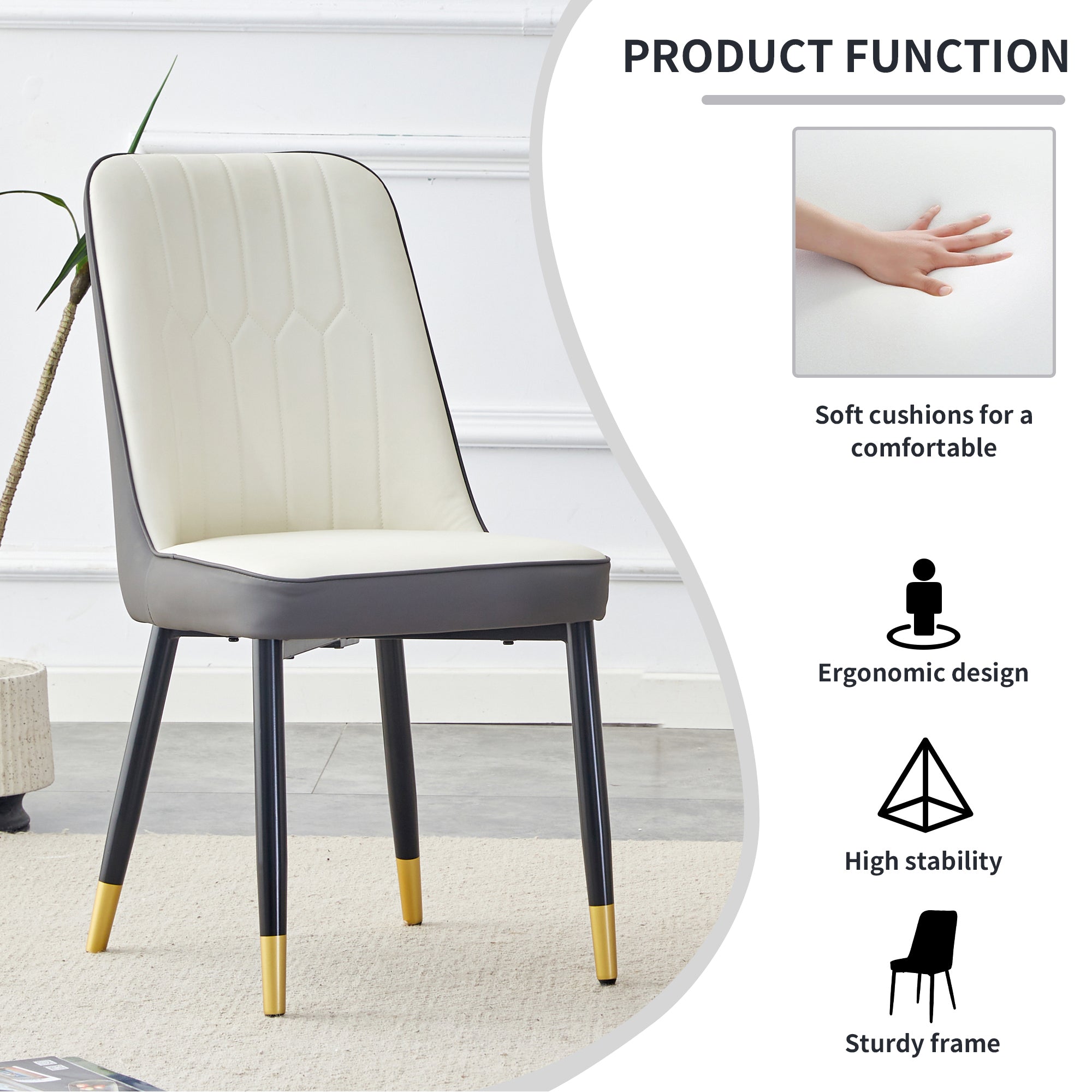 9-Piece Dining Set with Marble-Like Table & 8 Chairs