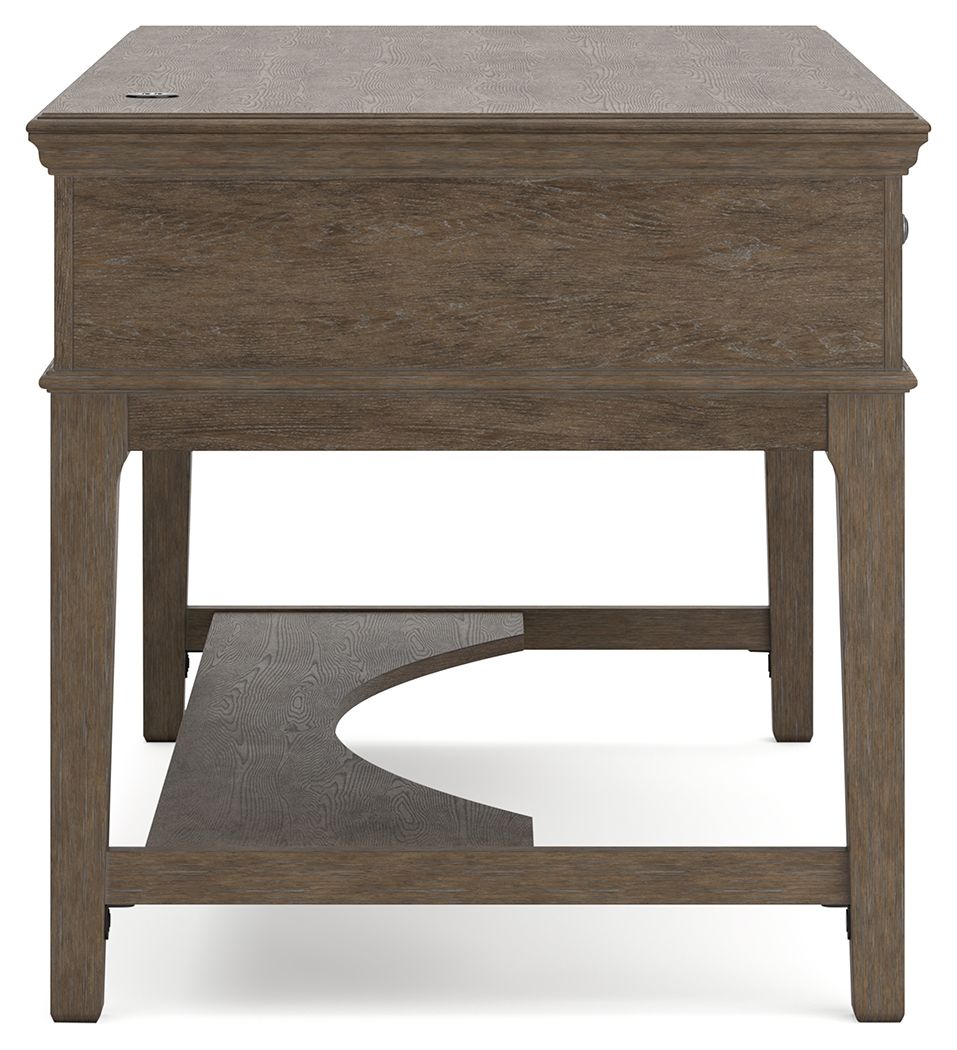 Janismore - Weathered Gray - Home Office Storage Leg Desk