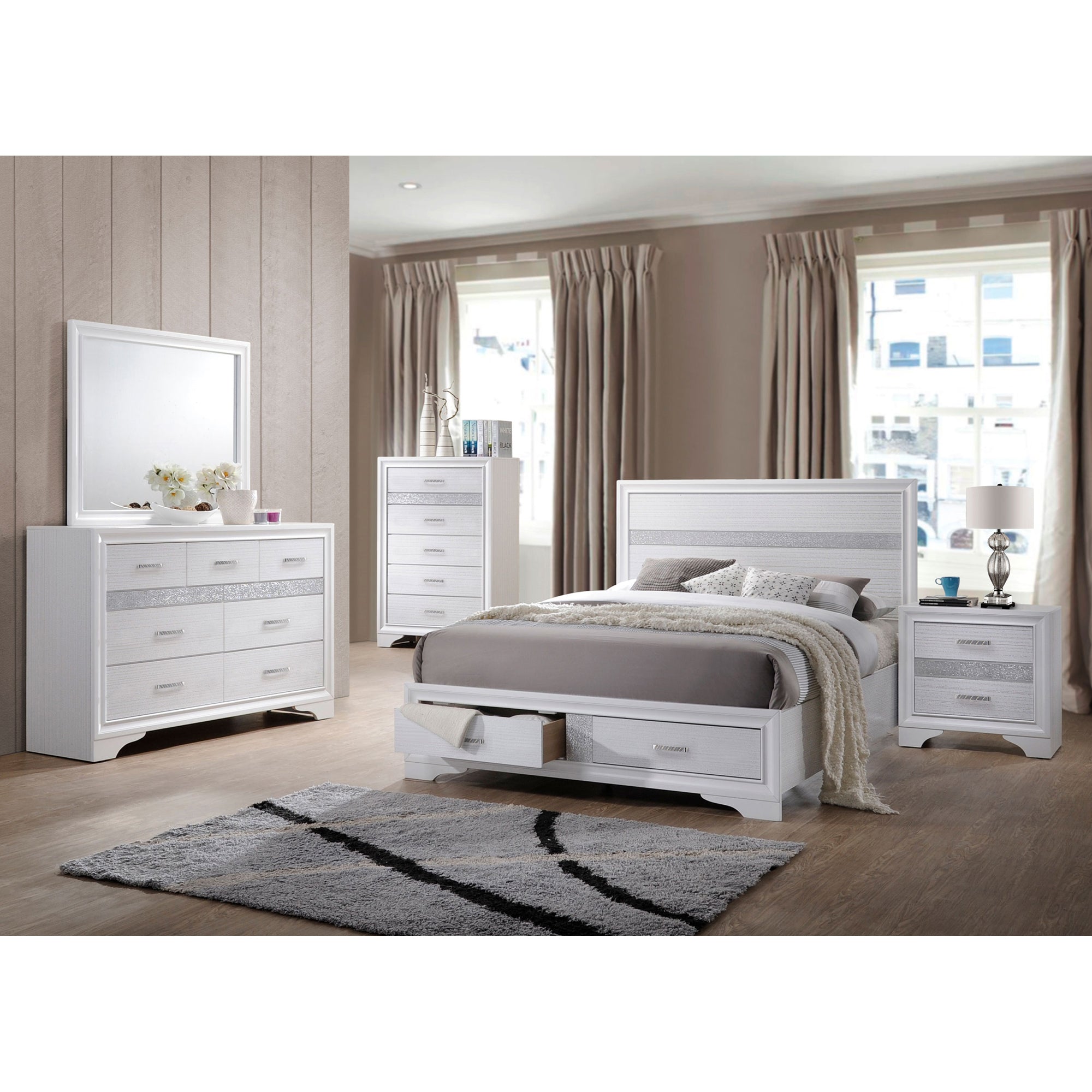 Corbin White 5-Piece Queen Bedroom Set | Modern & Stylish