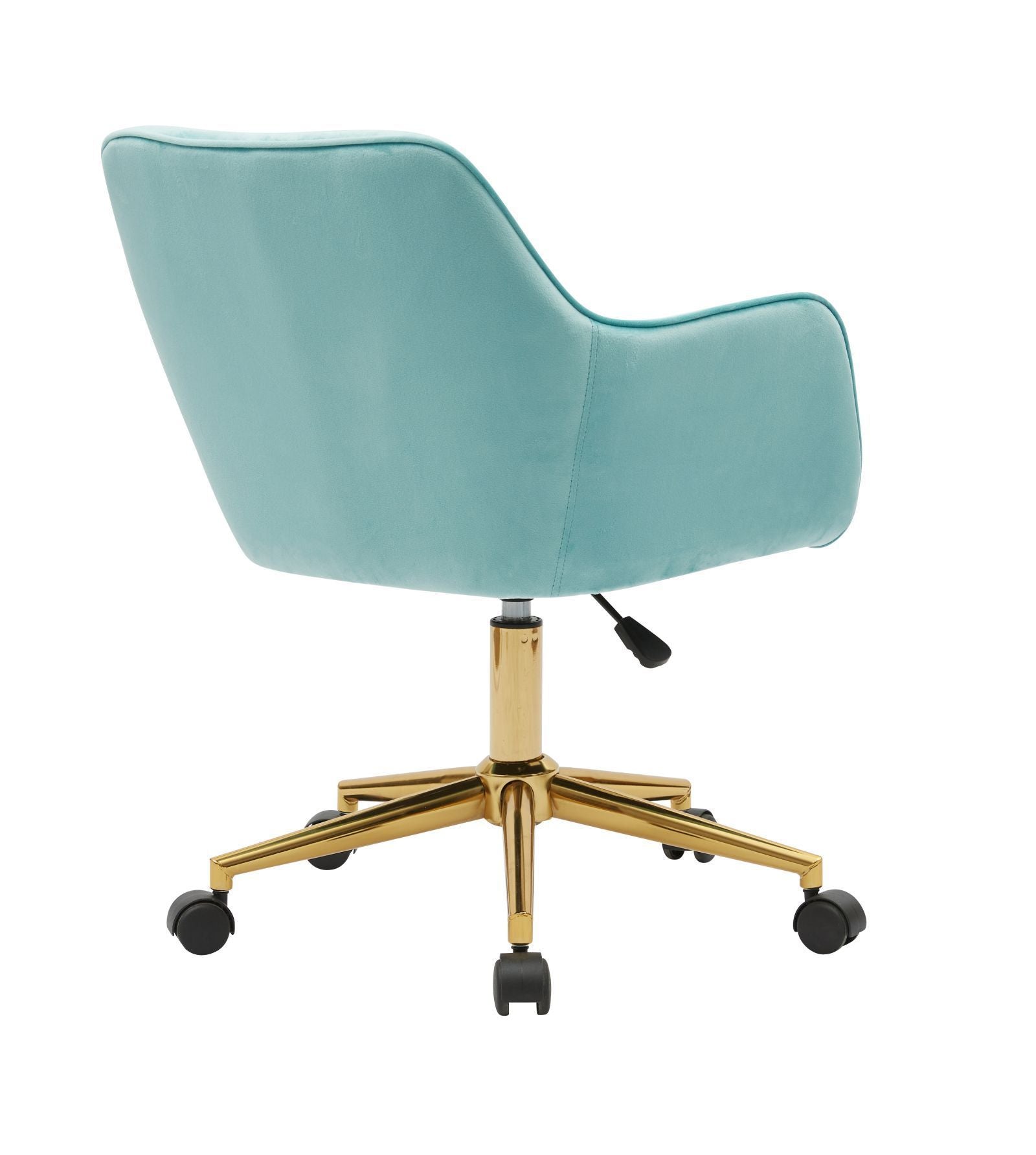 Velvet Adjustable Home Office Chair with Gold Metal Legs