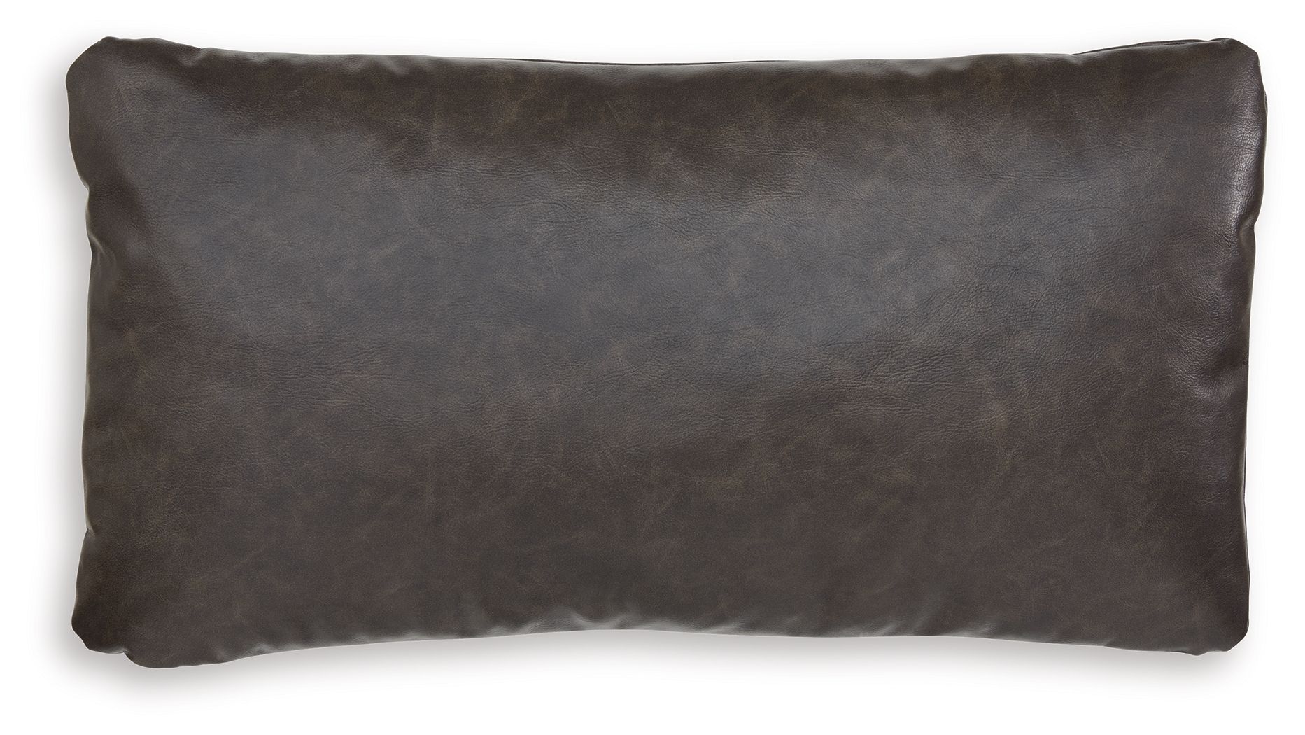 Dark charcoal rectangular pillow with smooth fabric and subtle sheen