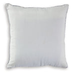 Solid light gray throw pillow with visible stitched border