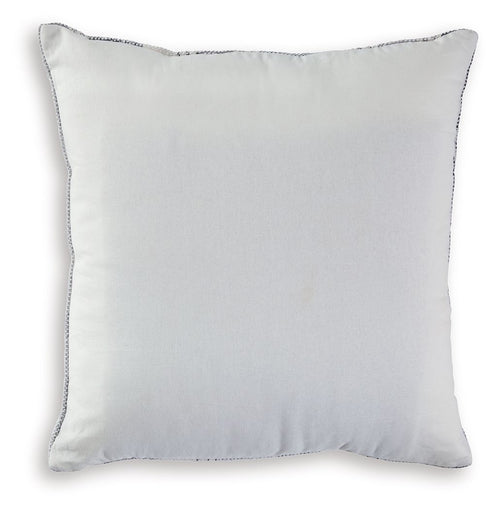 Solid light gray throw pillow with visible stitched border