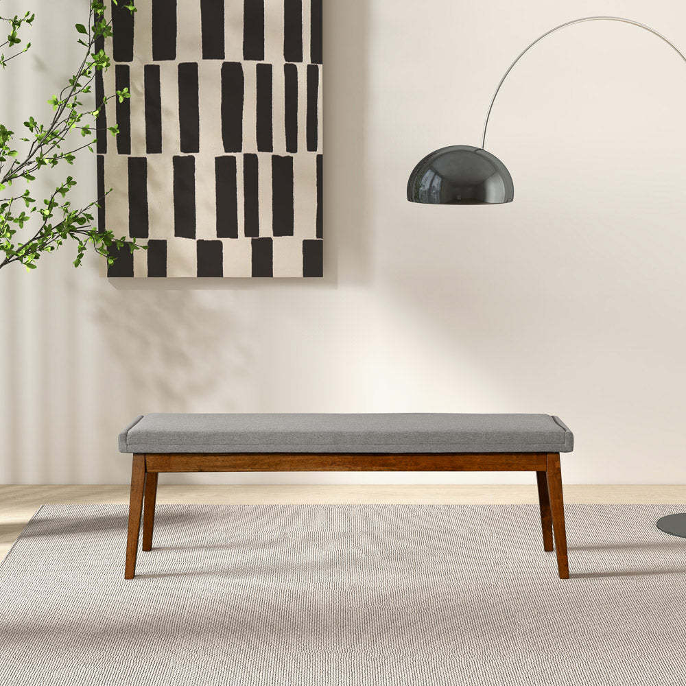 Warren Bench - Ash Grey Fabric - Modern Hall Seating