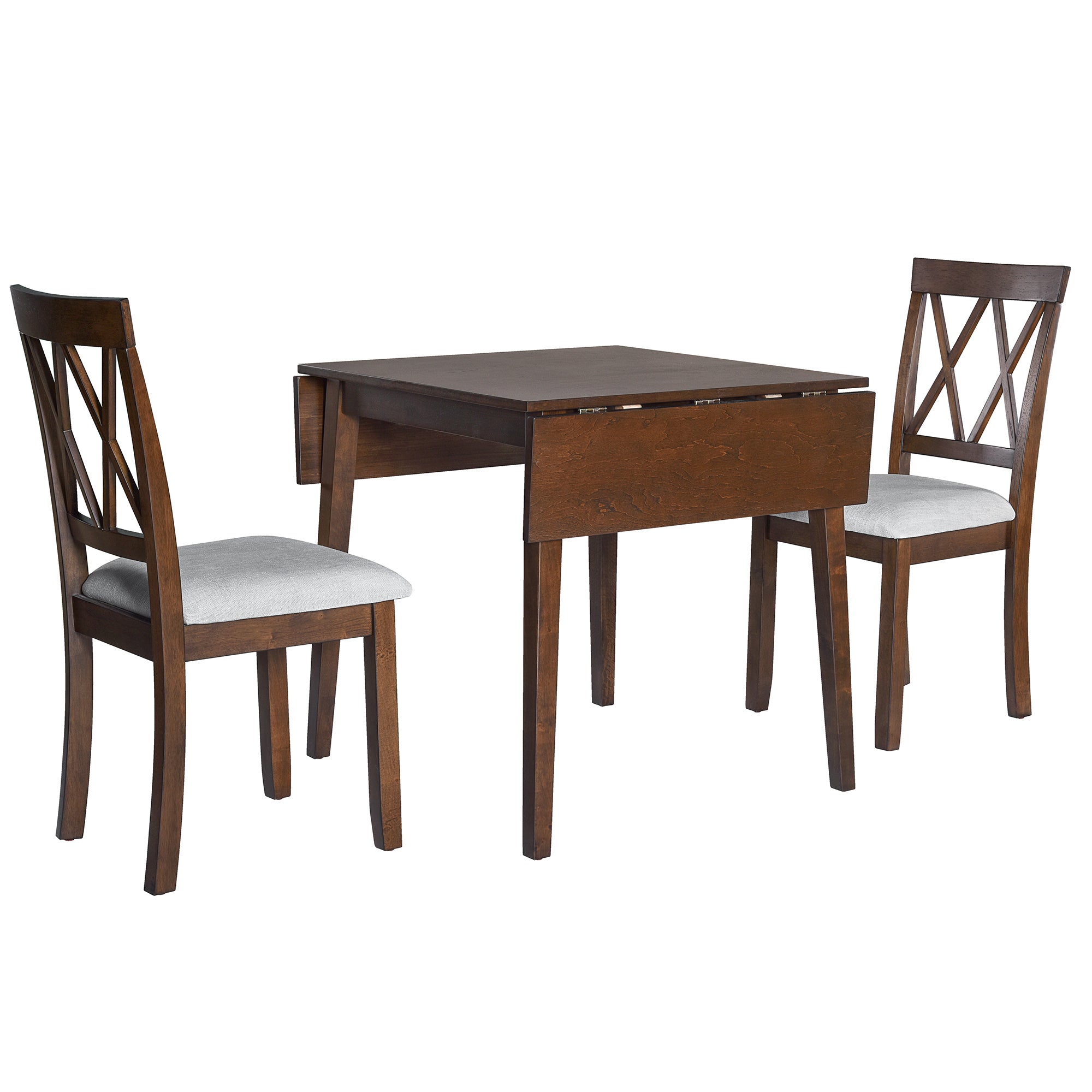 3 Piece Drop Leaf Kitchen Dining Set - Brown
