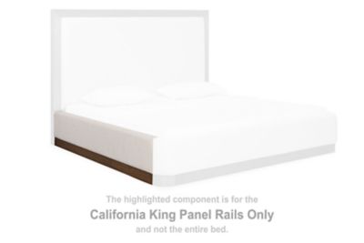 Hennington - California King Upholstered Footboard With Rails - Medium Brown