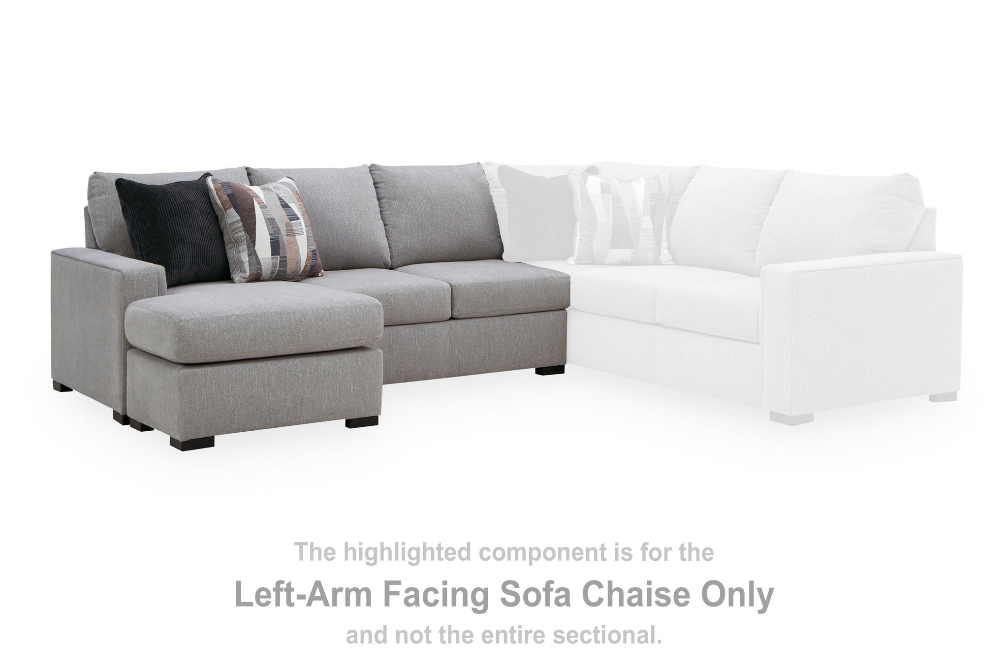 Lakepoint LAF sofa chaise with left light-gray section and right white modular chaise