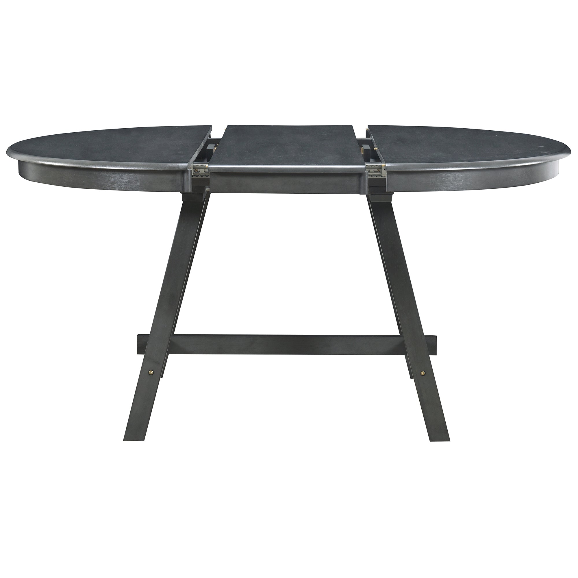 5-Piece Round Extendable Dining Table Set (Gray)