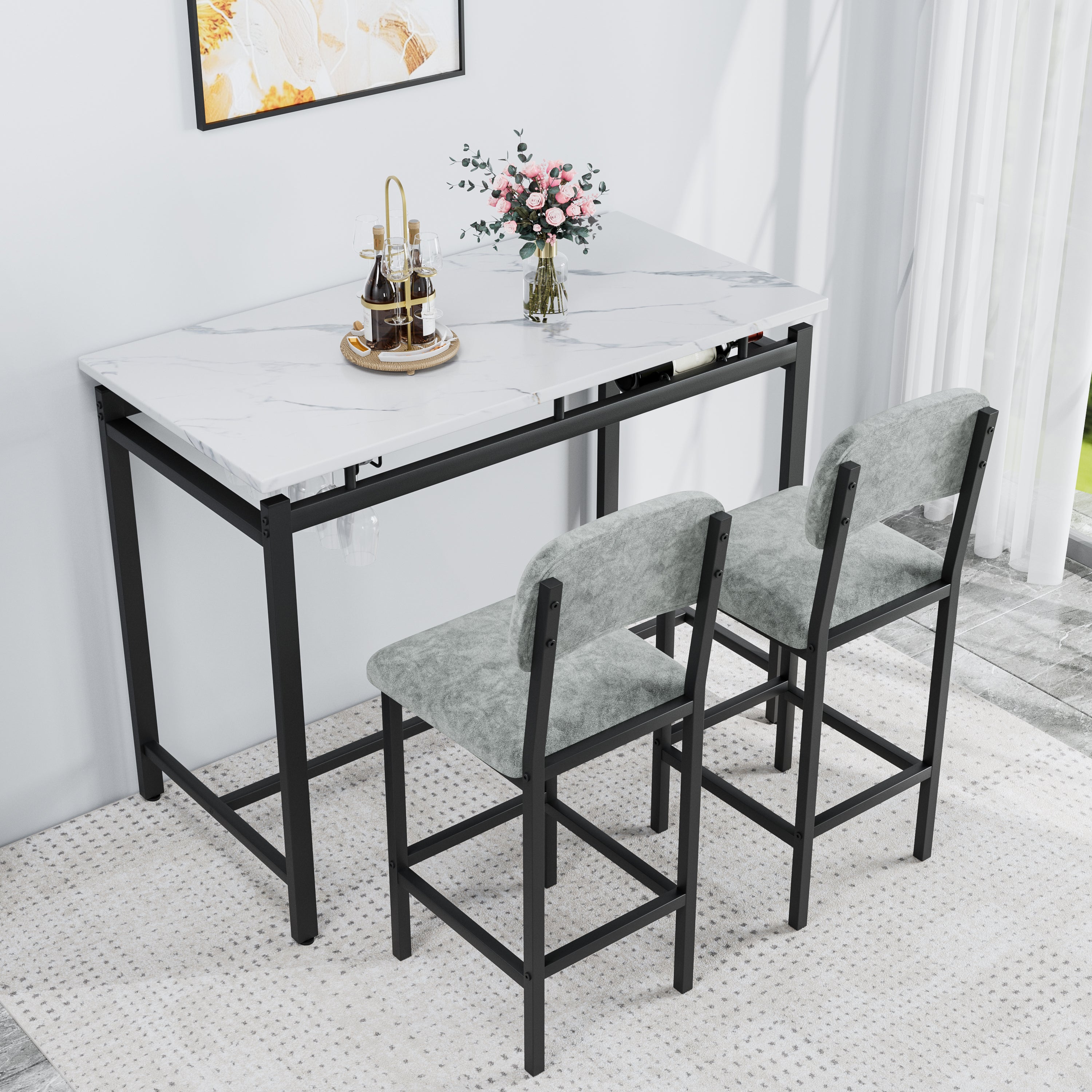 3 Piece Dining Table Set for Small Spaces