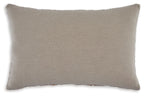 Rectangular solid beige pillow back with subtle textured fabric