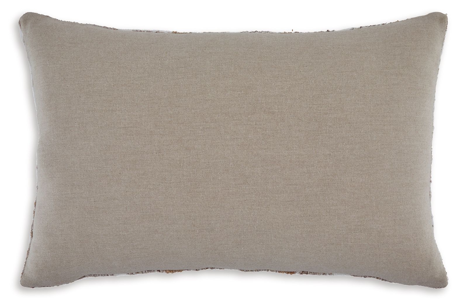 Rectangular solid beige pillow back with subtle textured fabric