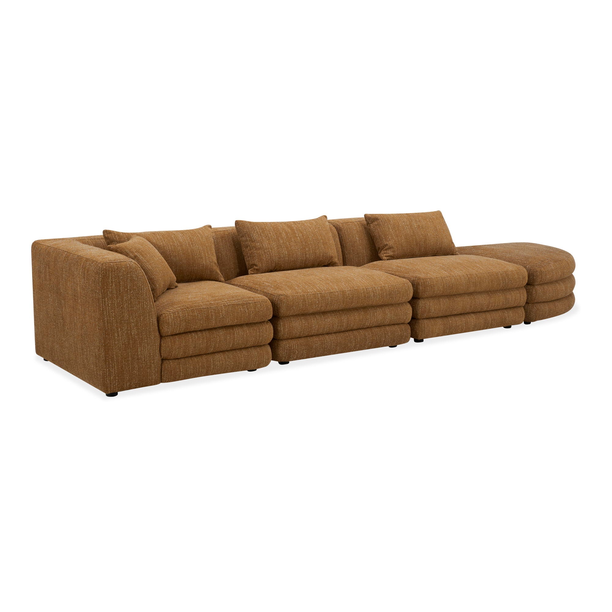 Lowtide - Linear Modular Sectional - Amber Glow-Stationary Sectionals-American Furniture Outlet