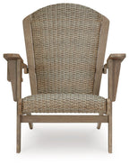 Marina Sun Adirondack chair with beige woven backrest and matching woven seat